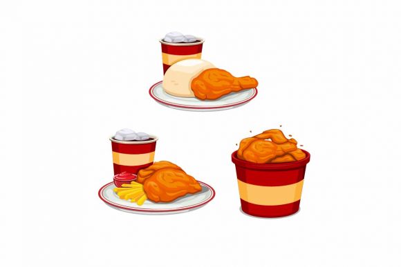 Download Fried Chicken Menu Symbol Set Vector - Symbol set Collection