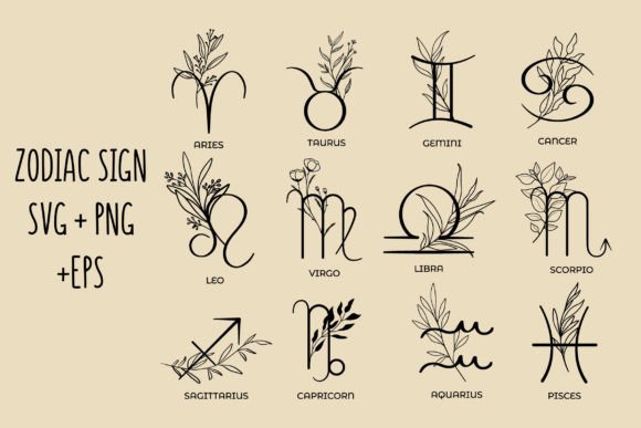 Download Zodiac Svg Bundle Horoscope Symbols Art - Symbol Collection