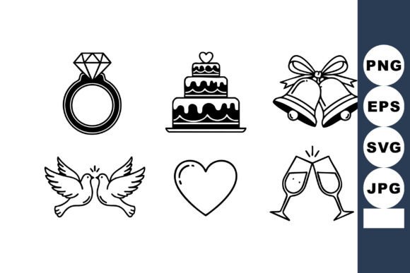 Download Wedding Symbols Collection with Ring Cak - Symbol Collection